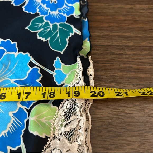 ❤️ MIXIT Floral Lace Trim Camisole Top - Blue and Black petite S - Picture 10 of 10